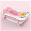 LPOW Baby Bathtub for Newborn Portable Shower Basin Non-Slip Supports & Cushion Foldable Freestanding for Toddler Kids